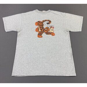 Rare Vintage 90s Disney Tigger Winnie The Pooh Gray Shirt Cartoon Art Medium Tee